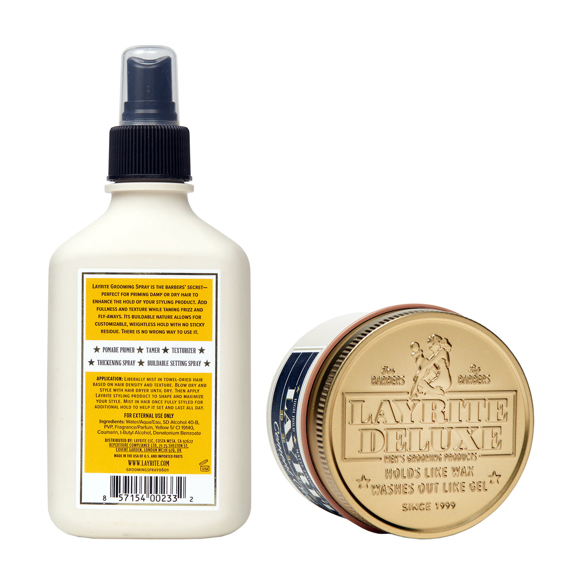 Style & Set Bundle – Cement Hair Clay + Grooming Spray – Layrite