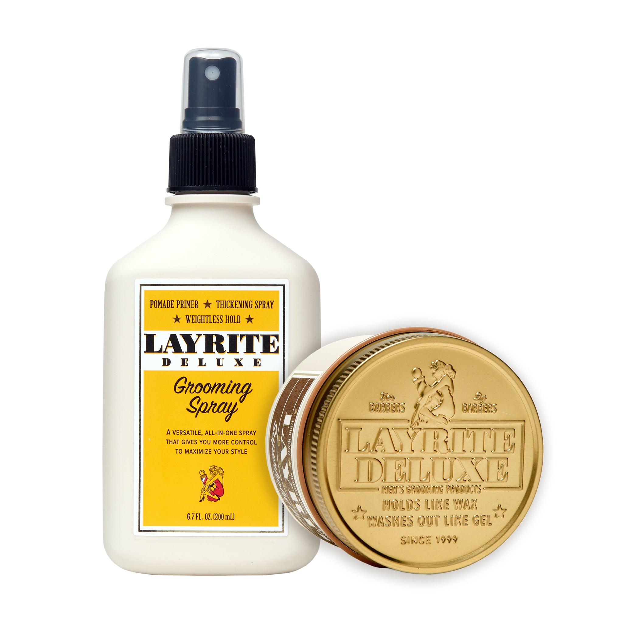Maximum Control Bundle – Superhold Pomade + Grooming Spray – Layrite