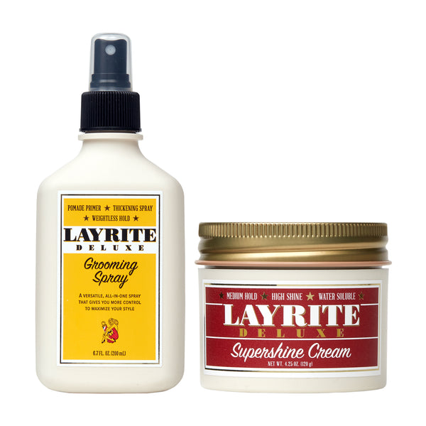 Polished Finish Bundle – Supershine Cream + Grooming Spray – Layrite